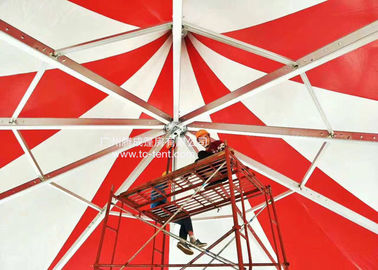 آویز آلومینیوم رمانتیک سیتی هشت ضلعی قرمز پارچه چادر پی وی سی برای احزاب با دیوارهای پی وی سی